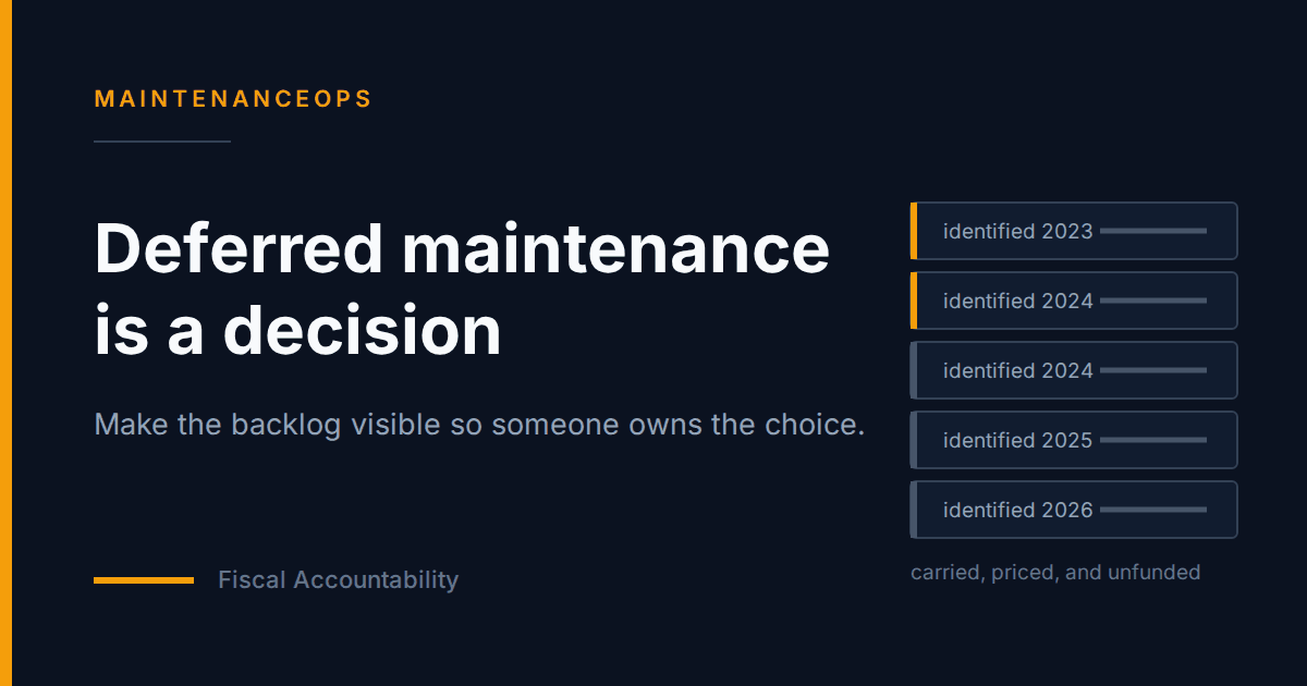 Deferred Maintenance Is a Decision, Not an Accident